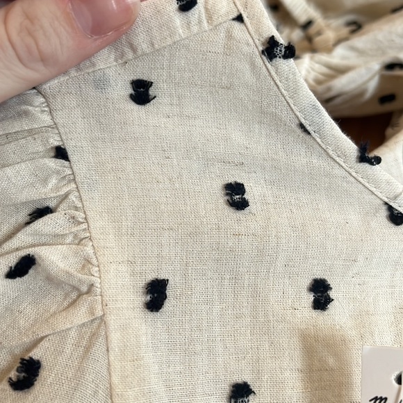 Madewell Tie-Back Puff-Sleeve Top in Clip Dot - Picture 9 of 9